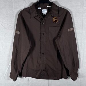 WearGuard UPS Work Shirt Mens Small Brown Long Sleeve Button Up Logo